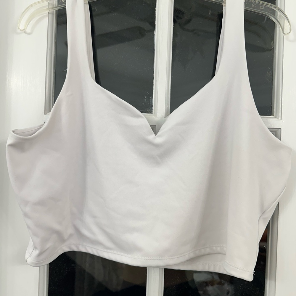 EXPRESS Body Contour High Compression Sweetheart Neckline Cropped Tank (Size XL)